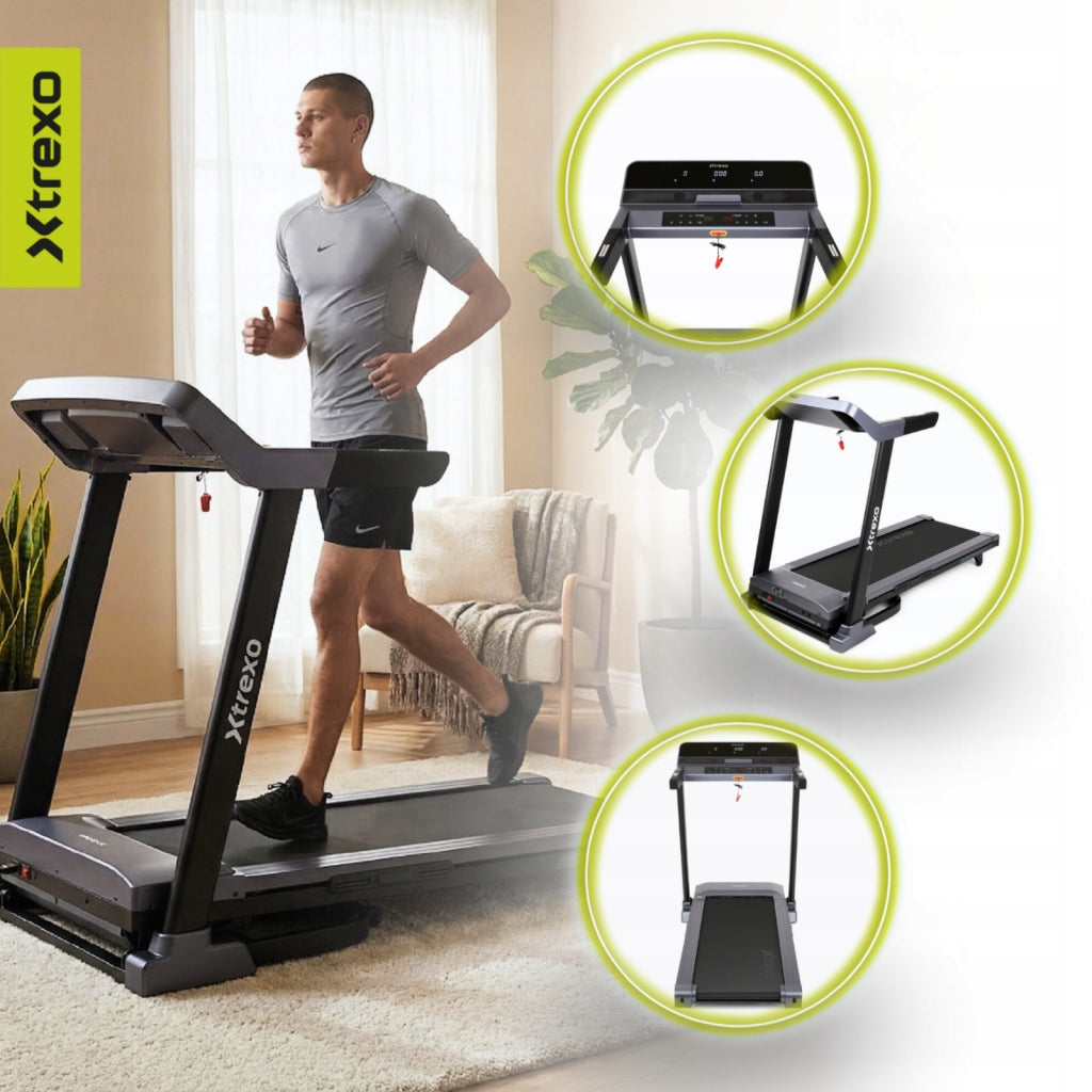 Electric treadmill XTREXO X450 black 18 levels Wide belt Shock absorption Kind electric