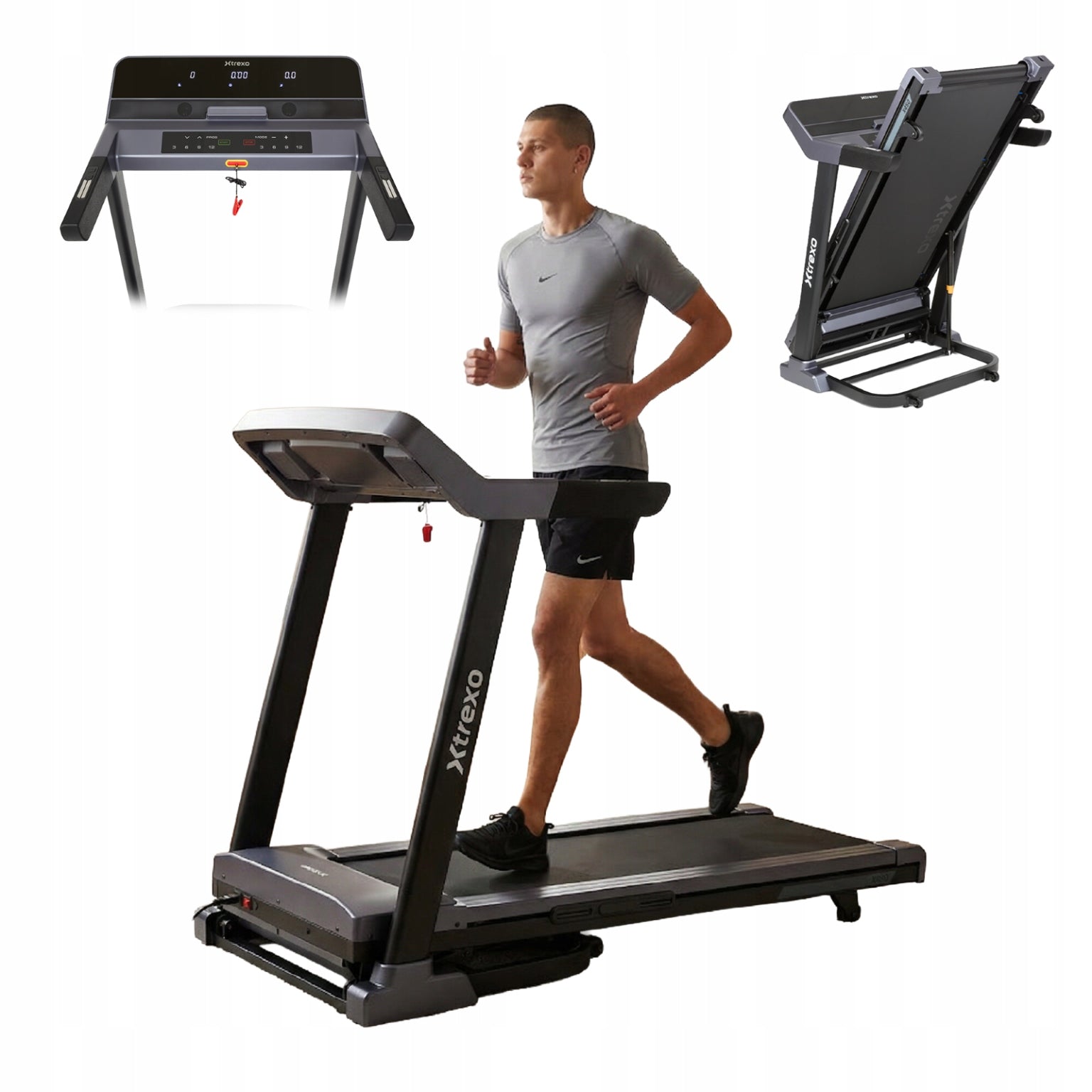 Electric treadmill XTREXO X450 black 18 levels Wide belt Shock absorption