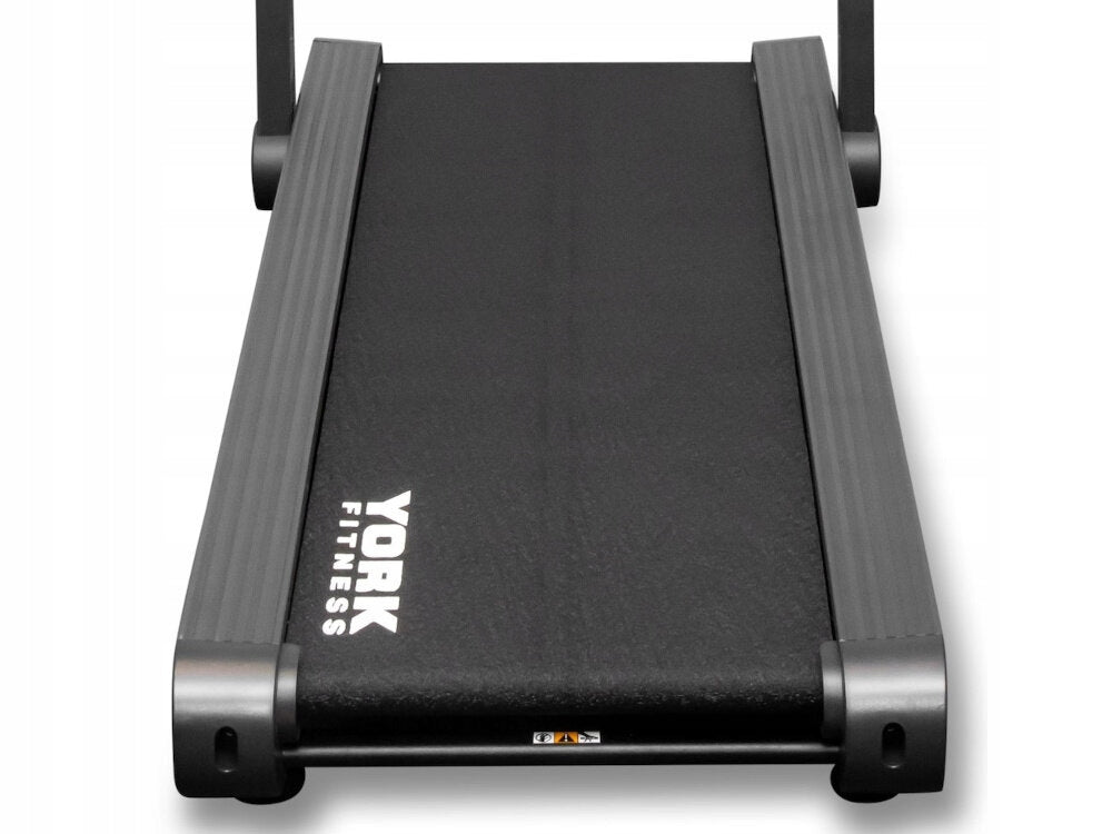 Electric treadmill YORK FITNESS T500 1470W 16 km/h Additional features Bluetooth foldable display transport wheels speakers USB port place for water bottle keyboard shortcuts touch sensors place for mobile phone/tablet safety key tilt angle adjustment training programs