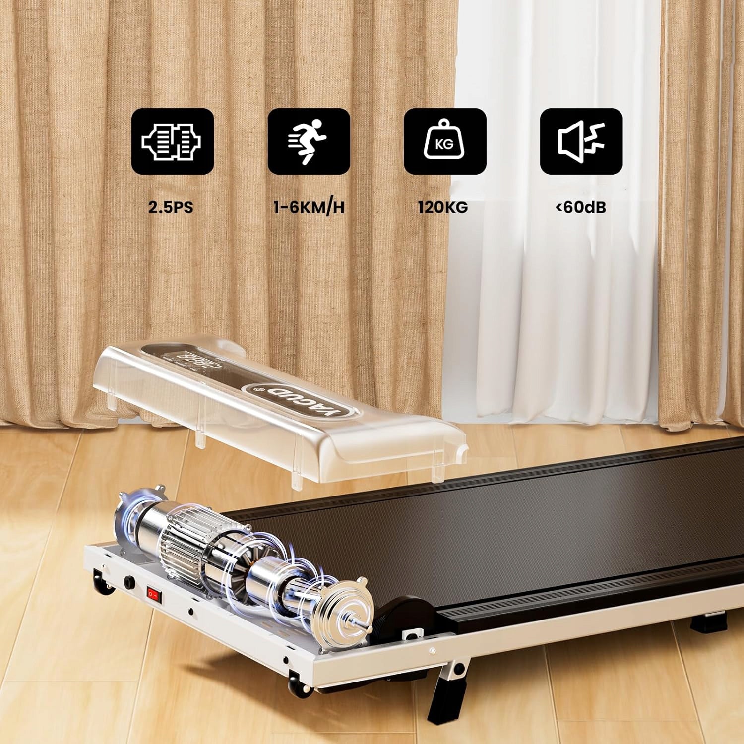 Electric treadmill under desk for home walking 1-6 km/h Yagud V2 Manufacturer code B0DZH274P2