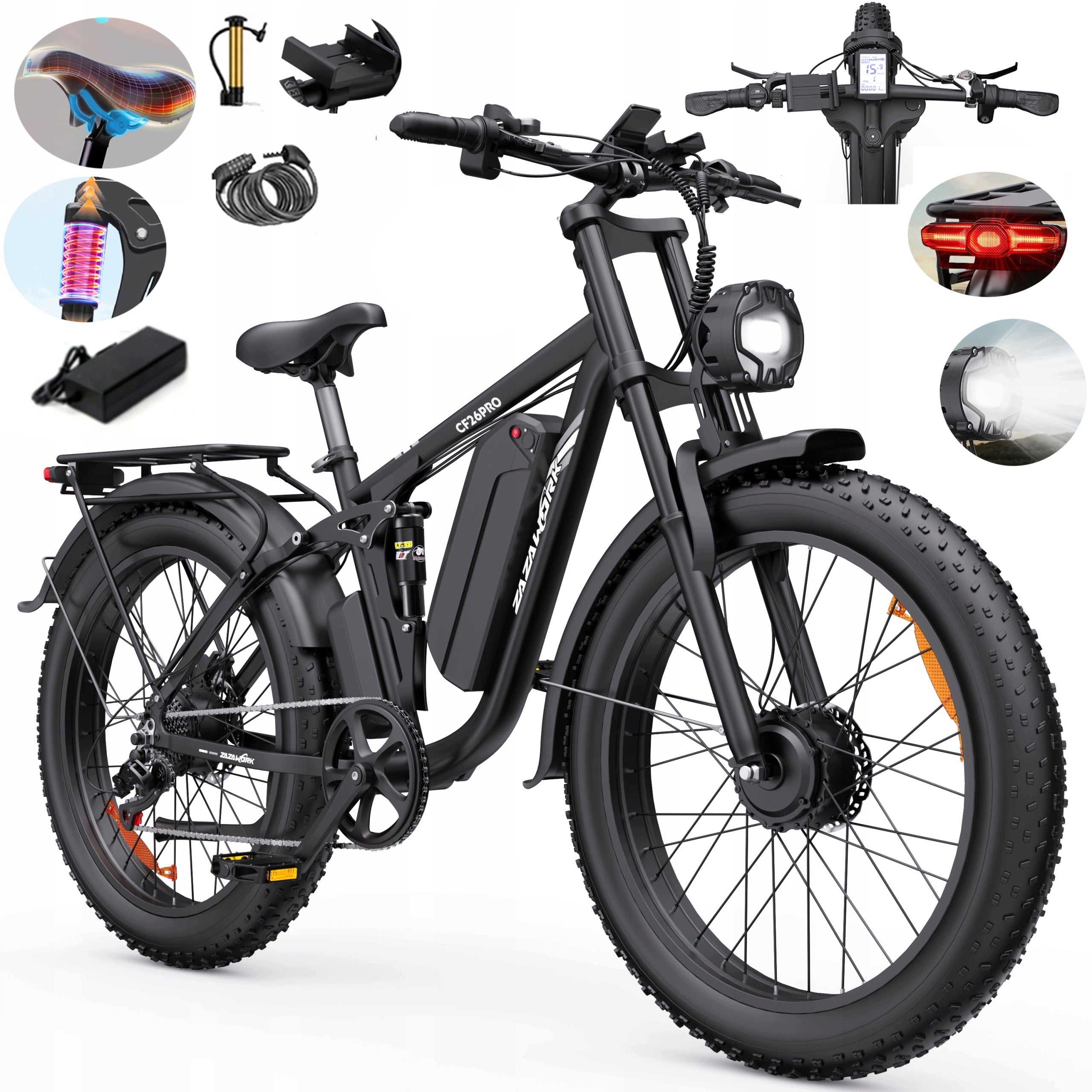 Electric vehicle 2000W 48V23AH 53KM/H 120km 26"oil brake Shimano PL Manufacturer code Pojazd elektryczny