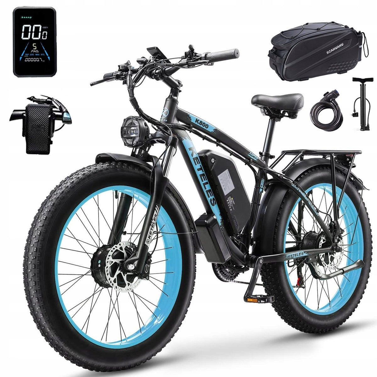 Electric vehicle KETELES K800 2000W 23AH 26"Thick tires Two engines