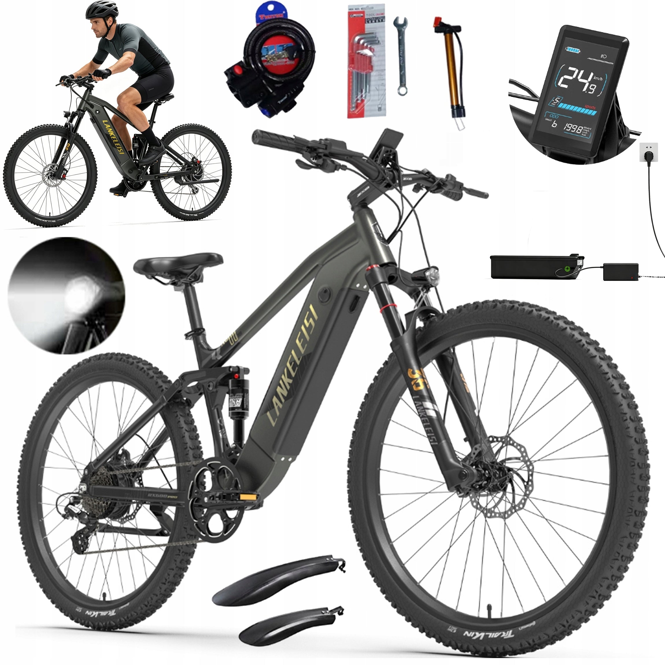 Electric vehicle LANKELEISI RX600PRO 1000W 20AH Samsung 44KM/H 150KM 29"