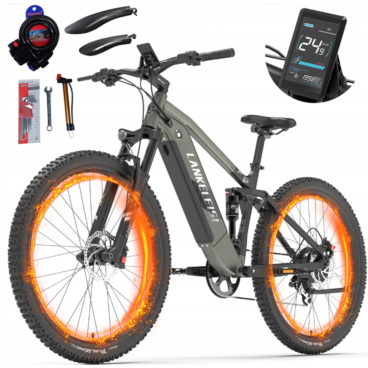 Electric vehicle LANKELEISI RX600PRO 1000W 48V 20AH 44KM/H 150KM 29*2.3"