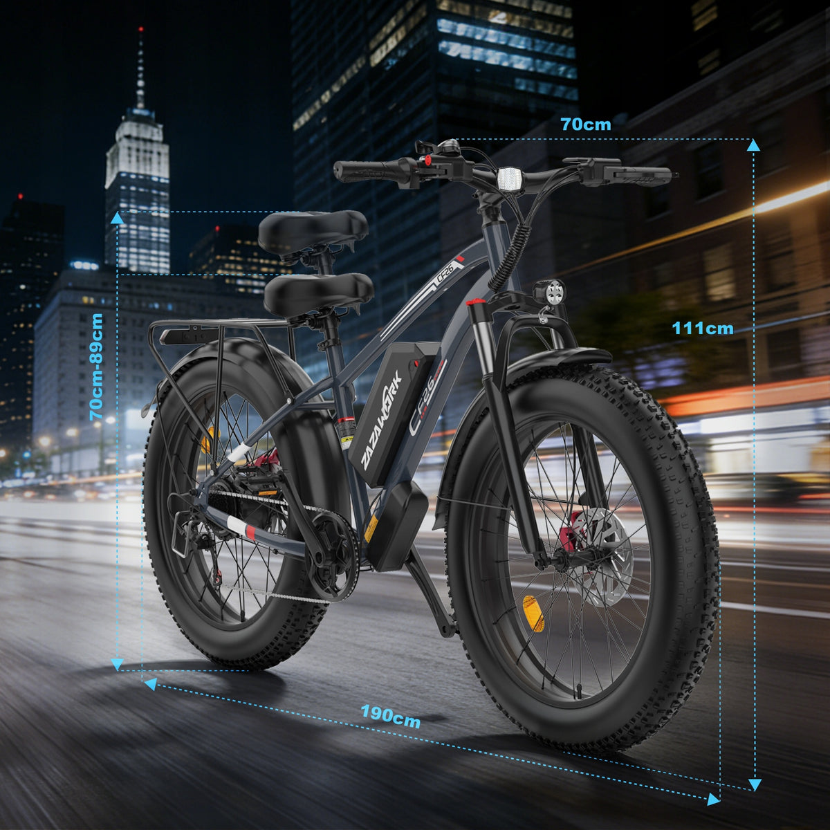 Electric vehicle ZAZAWORK CF26 1500W 48V 20AH 50KM/H 120km Off-road PL Foldability partially assembled, calibrated