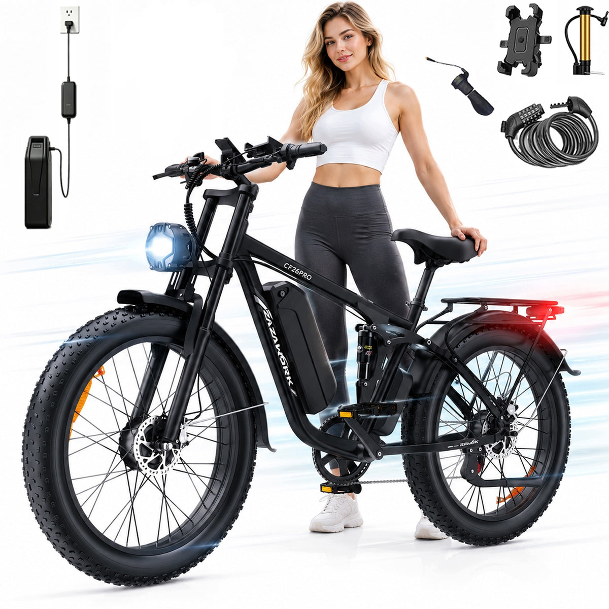Electric vehicle ZAZAWORK Thick Tyre 2000W 48V 23AH 53KM/H Off-Road PL