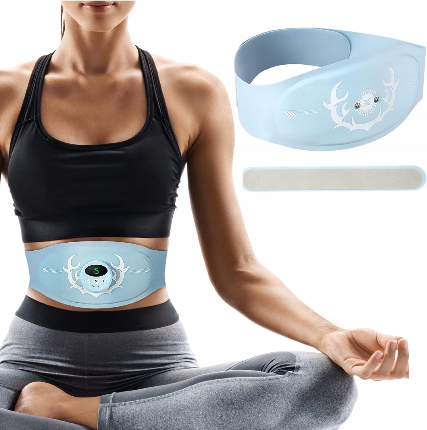 ElectroStimulator Muscle Abdominal Slimming Belt EMS Hiviss Blue