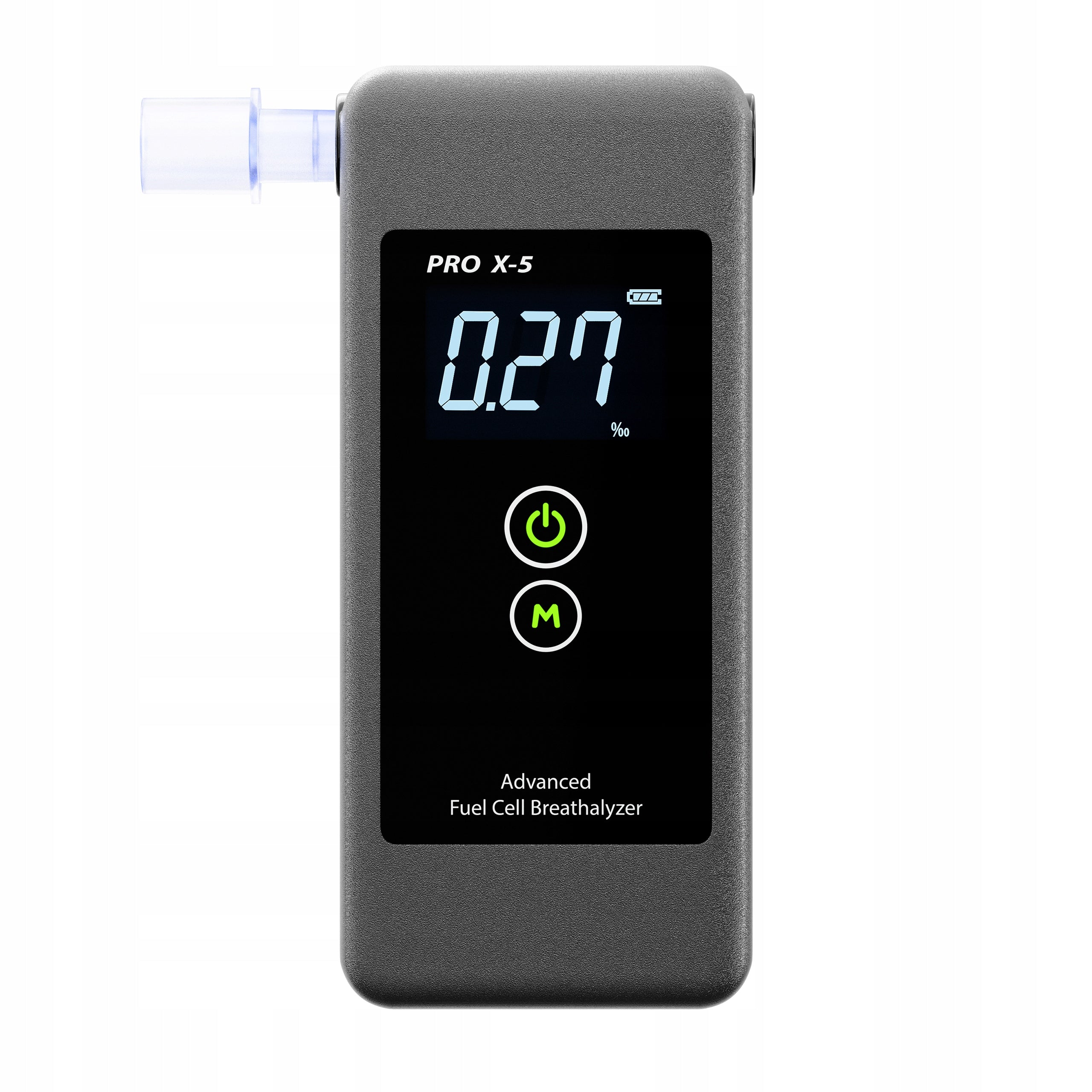 Electrochemical breathalyzer PRO X-5 - calibration, mouthpieces, hologram