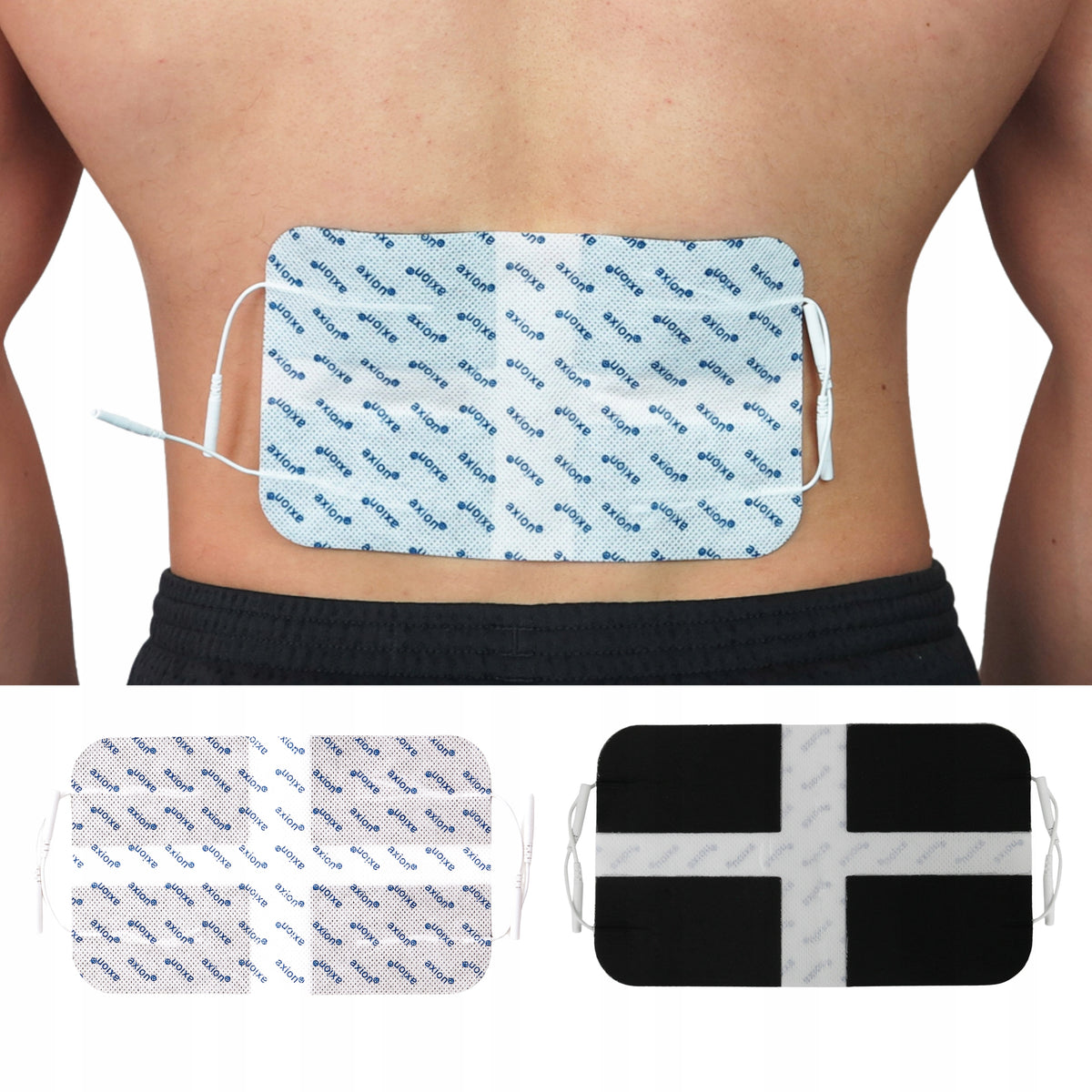 Electrode TENS EMS 4-pole 20x12 cm for lumbar spine cross PIN 2mm