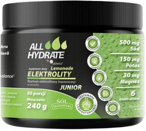 Electrolytes JUNIOR Lemonade 240g 50 servings Aliness Kłodawa Salt For Children