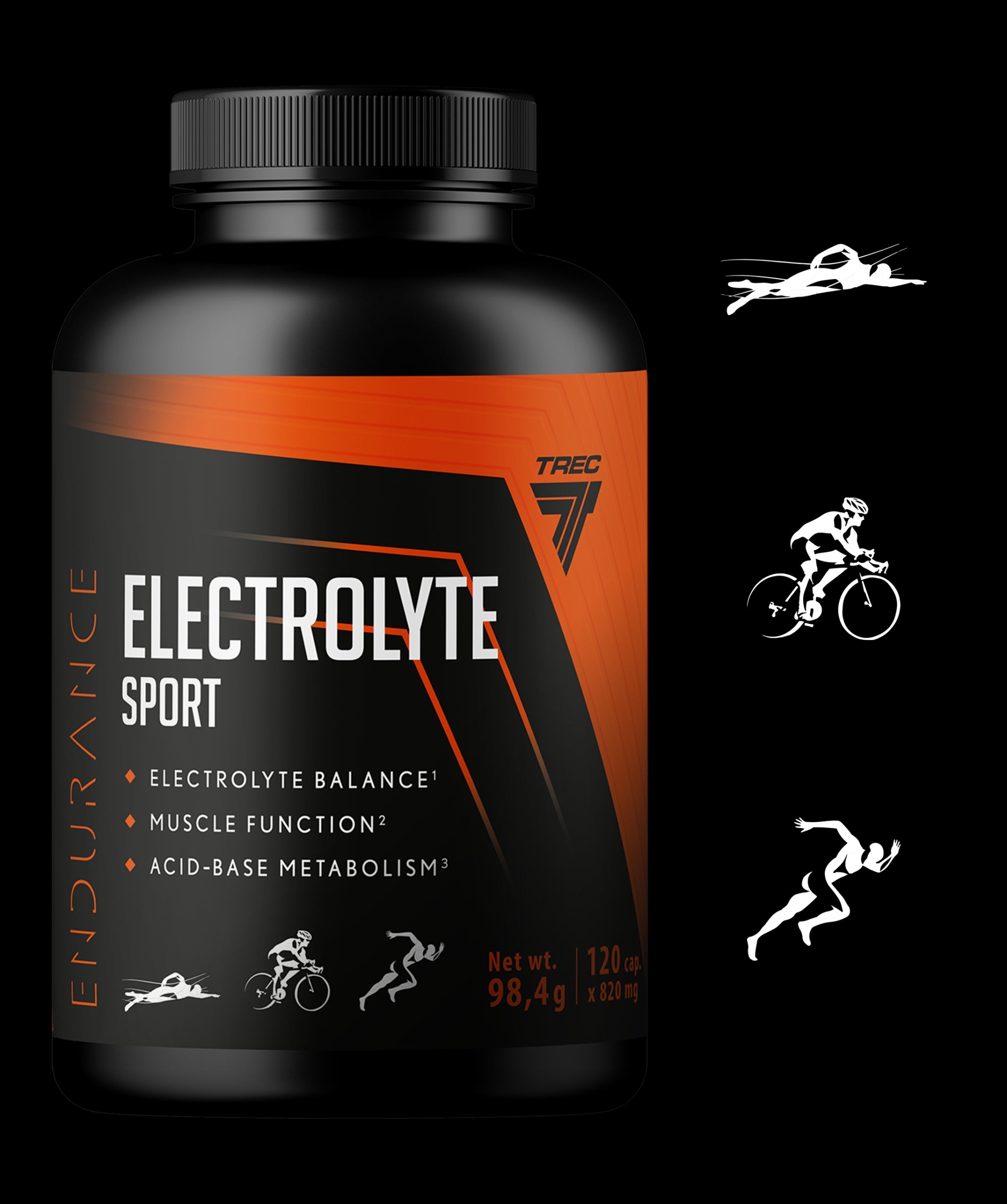 Electrolytes TREC Premium Complex Magnesium Potassium Zinc Calcium Sodium Minerals 120 k Manufacturer code electrolytes w tabletkach, bez cukru KETO