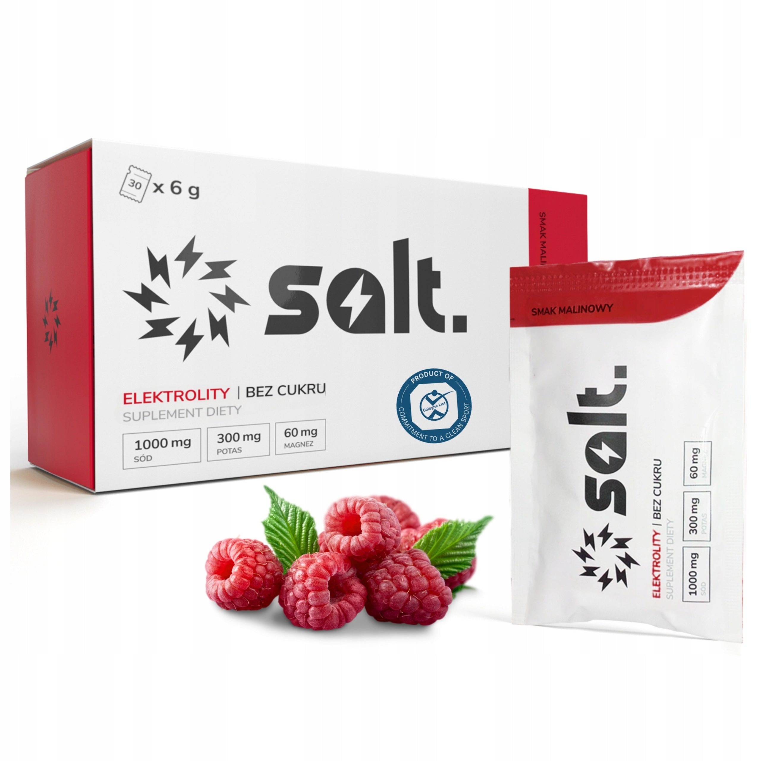 Electrolytes Without Sugar salt. Raspberry Magnesium Potassium Sodium Keto 30 Sachets