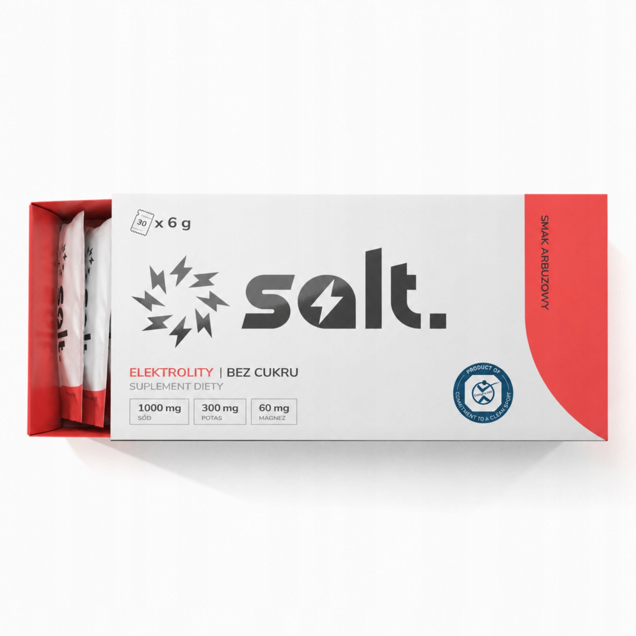 Electrolytes Without Sugar salt. Watermelon Magnesium Potassium Sodium - Keto - 30 Sachets Packaging status original