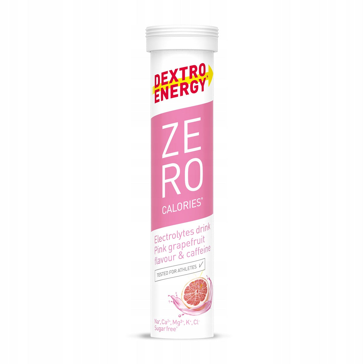 Electrolytes with caffeine Dextro Zero without sugar / Tablets 20 pieces /grapefruit