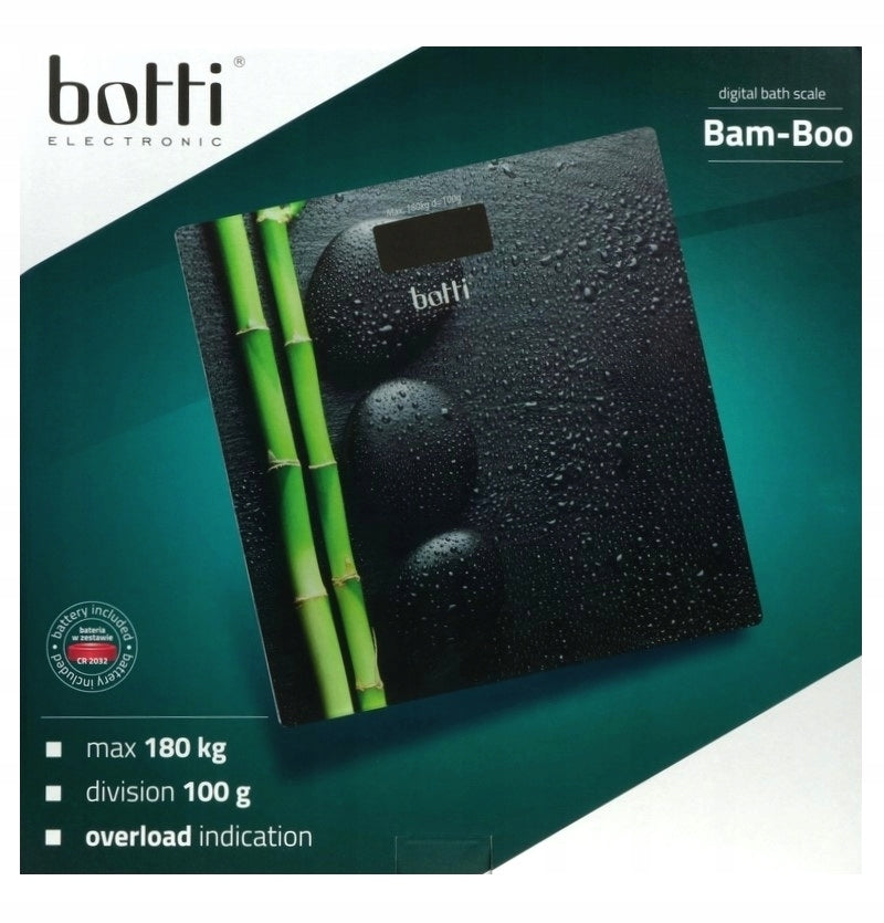 Electronic Bathroom Scale BOTTI BAM BOO Glass LCD Brand Botti