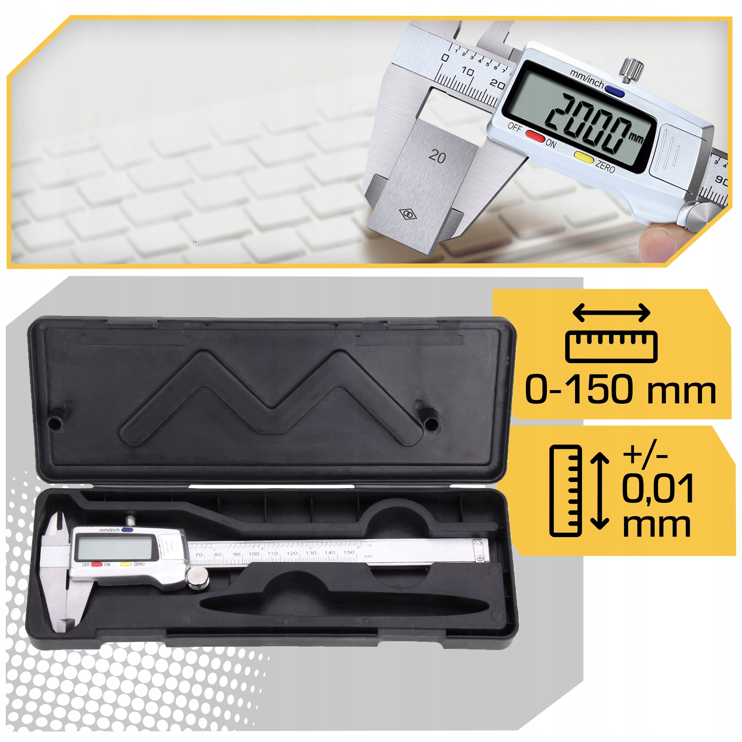 Electronic Caliper Workshop Steel Digital ACCURATE 0-150mm CASE Packaging status original