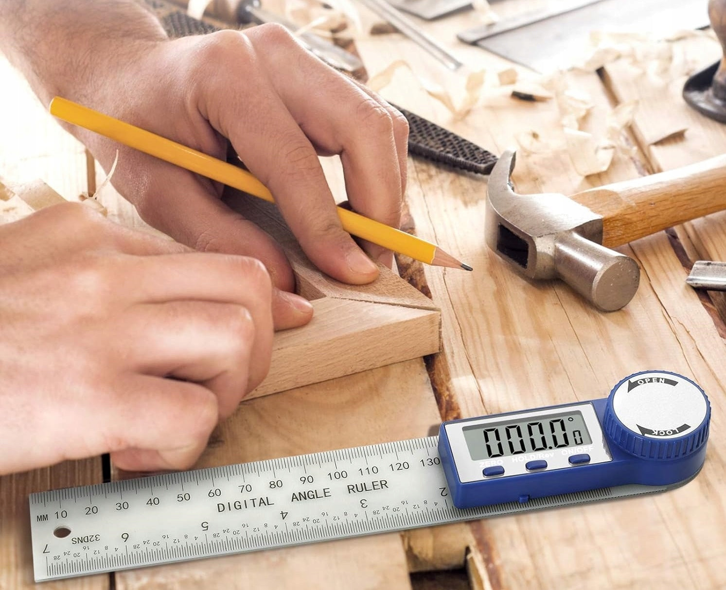 Electronic Digital Protractor 200mm 360° Product weight with unit packaging 1 kg