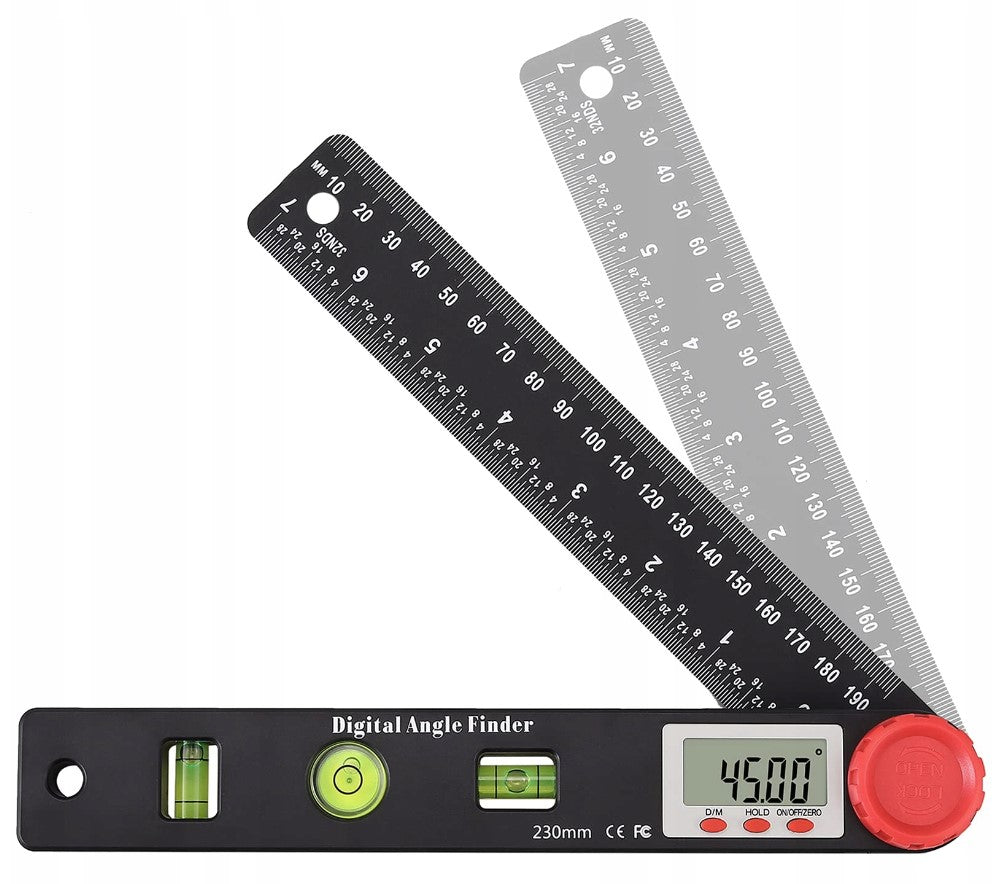 Electronic Digital Protractor 230mm 360° + 3 LEVELS Manufacturer code Kątomierz Elektroniczny 360° + 3 POZIOMNICE
