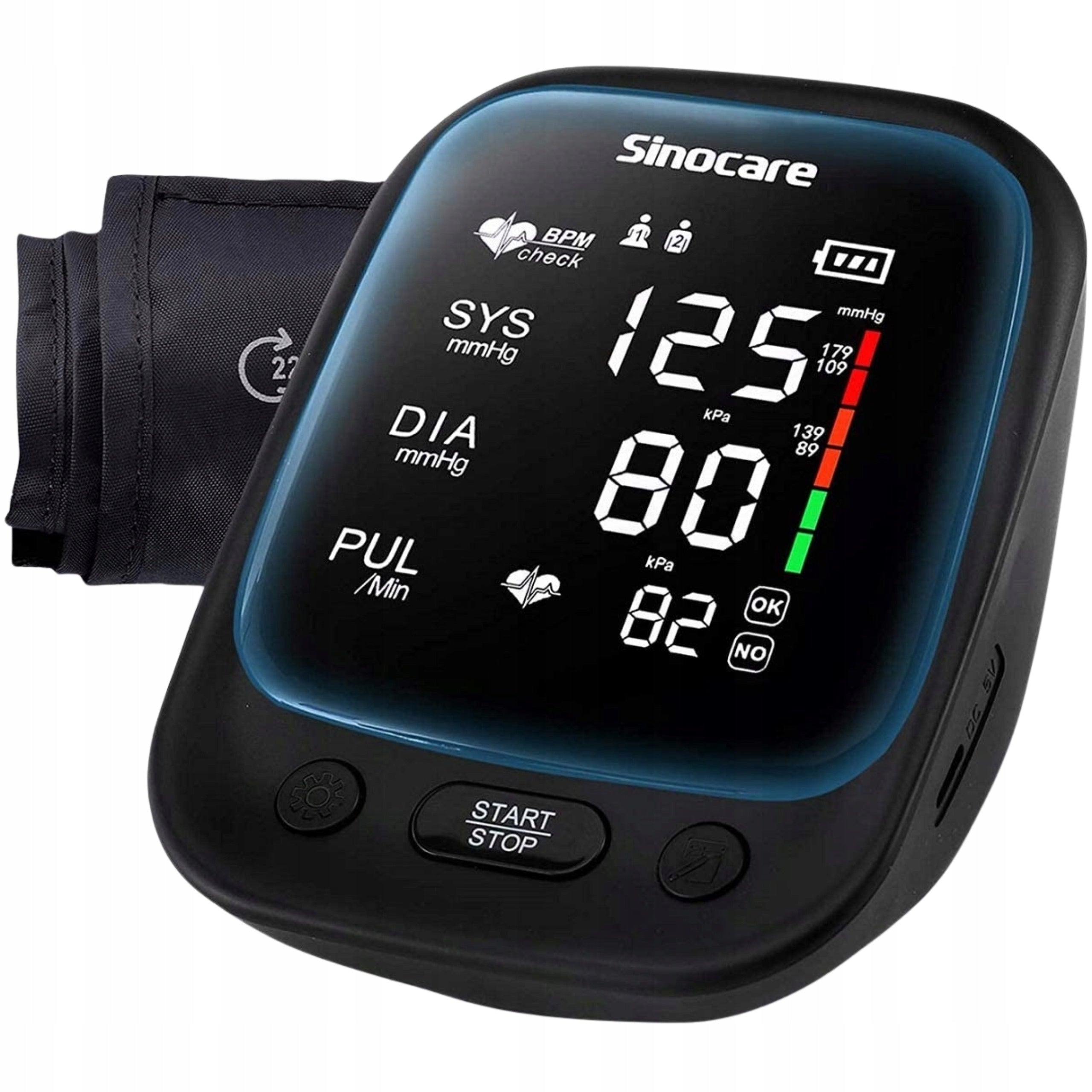 Electronic Shoulder Blood Pressure Monitor Sinocare AES-U181 Black Cuff