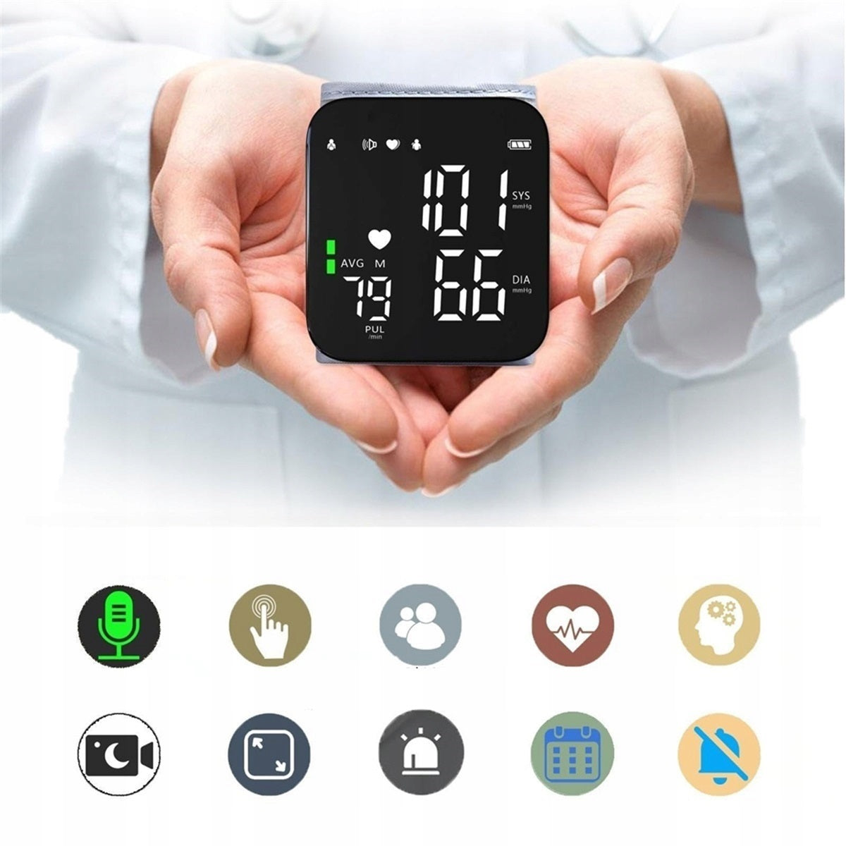 Electronic Wrist Blood Pressure Monitor With Backlight And Voice Arrhythmia Medical device no