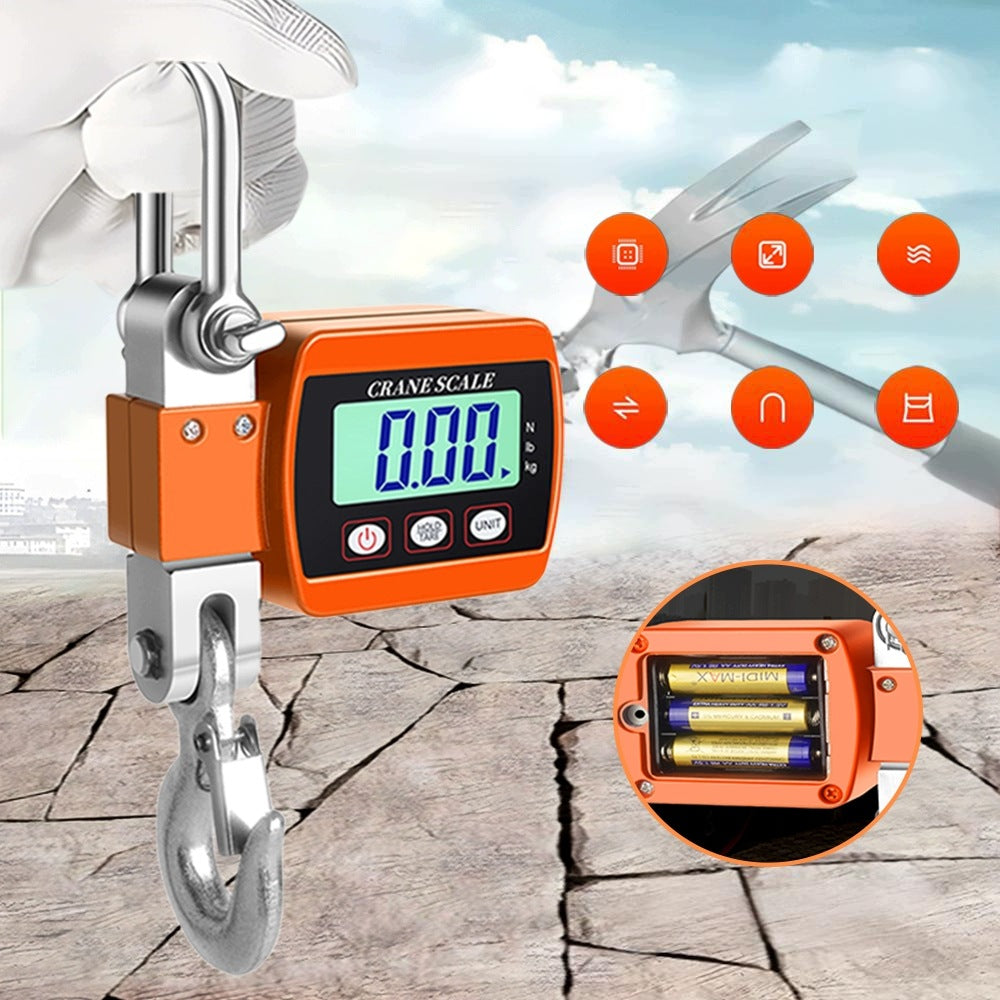 Electronic digital crane scale with lifting capacity of 500 kg/1100 lbs, industrial Manufacturer code degvbws1