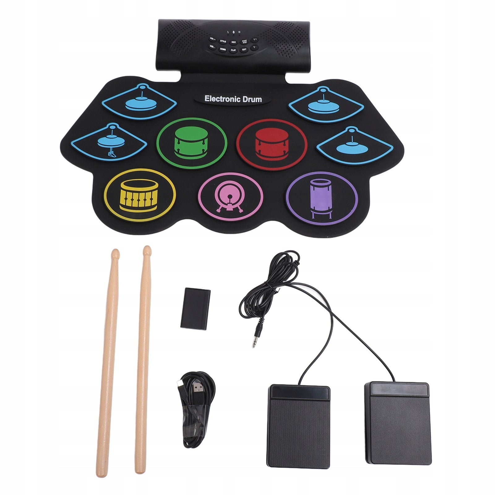 Electronic drum pad set 9 podkadek 2 peday BT MIDI OU Brand no brand
