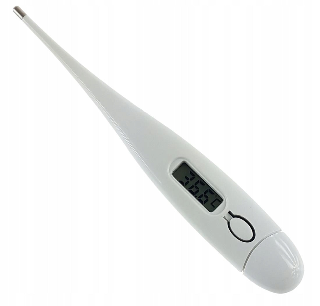 Electronic thermometer with LCD display under the arm