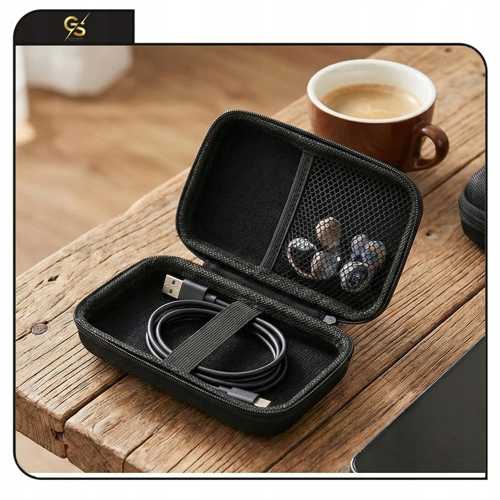 Electronics Protective Case Organizer for Travel Charger Cables Black Packaging status original