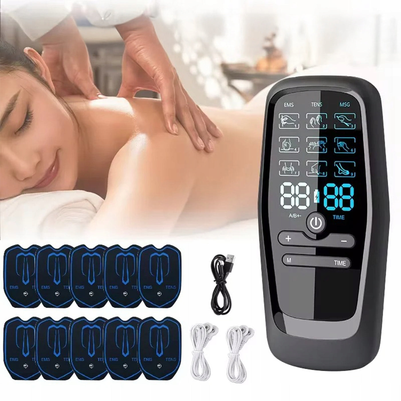 Electrostimulator TENS EMS NMES Massager 18 Modes 30 Levels Gym spor