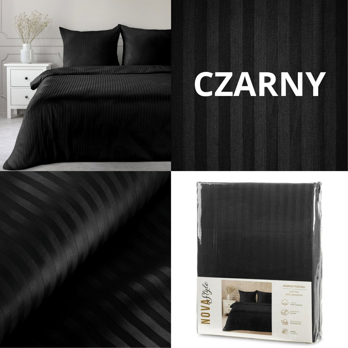 Elegant Bedding 140x200 cm set 2 el soft youth stripes colors Material cotton satin