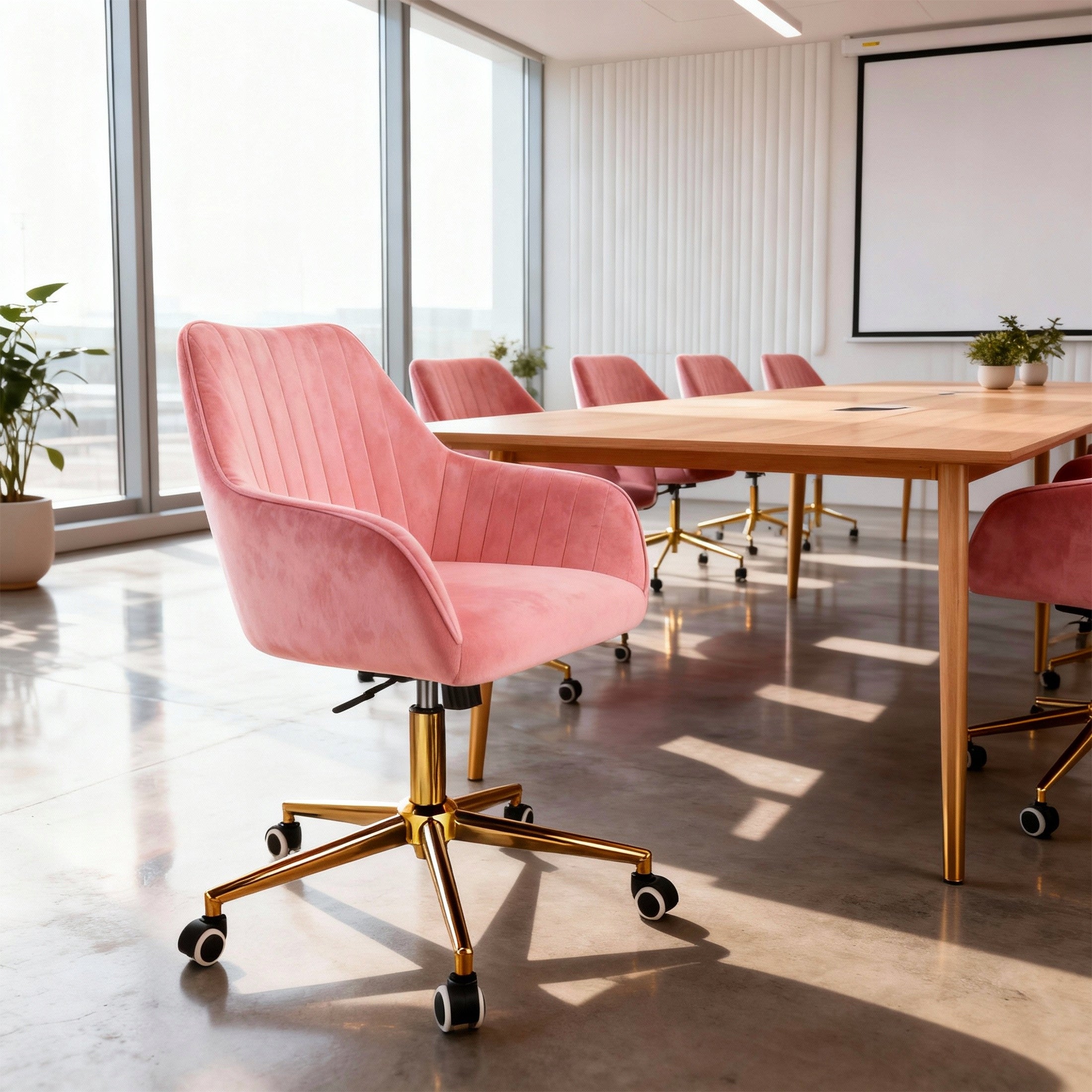 Elegant CORUM Swivel Office Chair for Office Pink Chair JUMIhome Brand Jumi