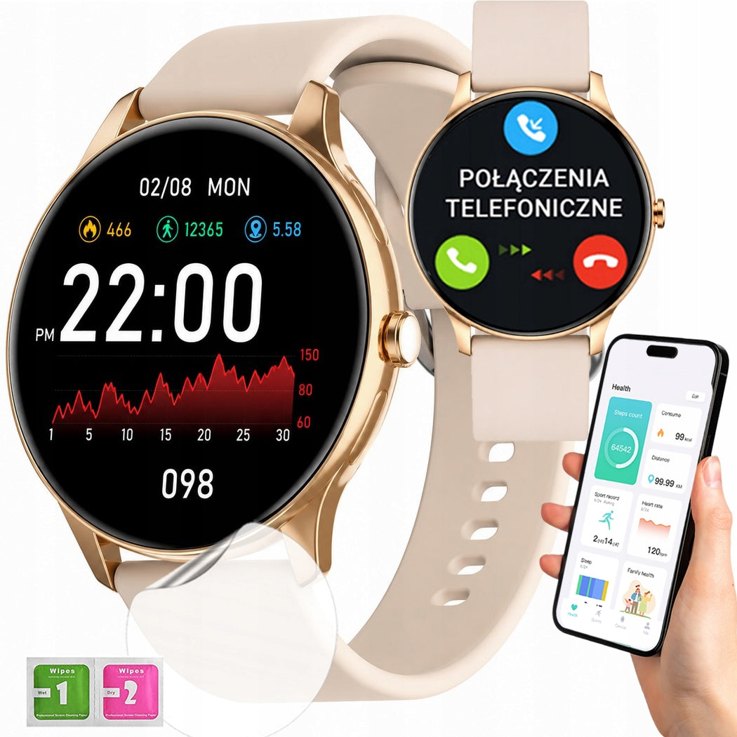 Elegant Smartwatch Women's Sugar Measurement BT Talk Activity Android iOS