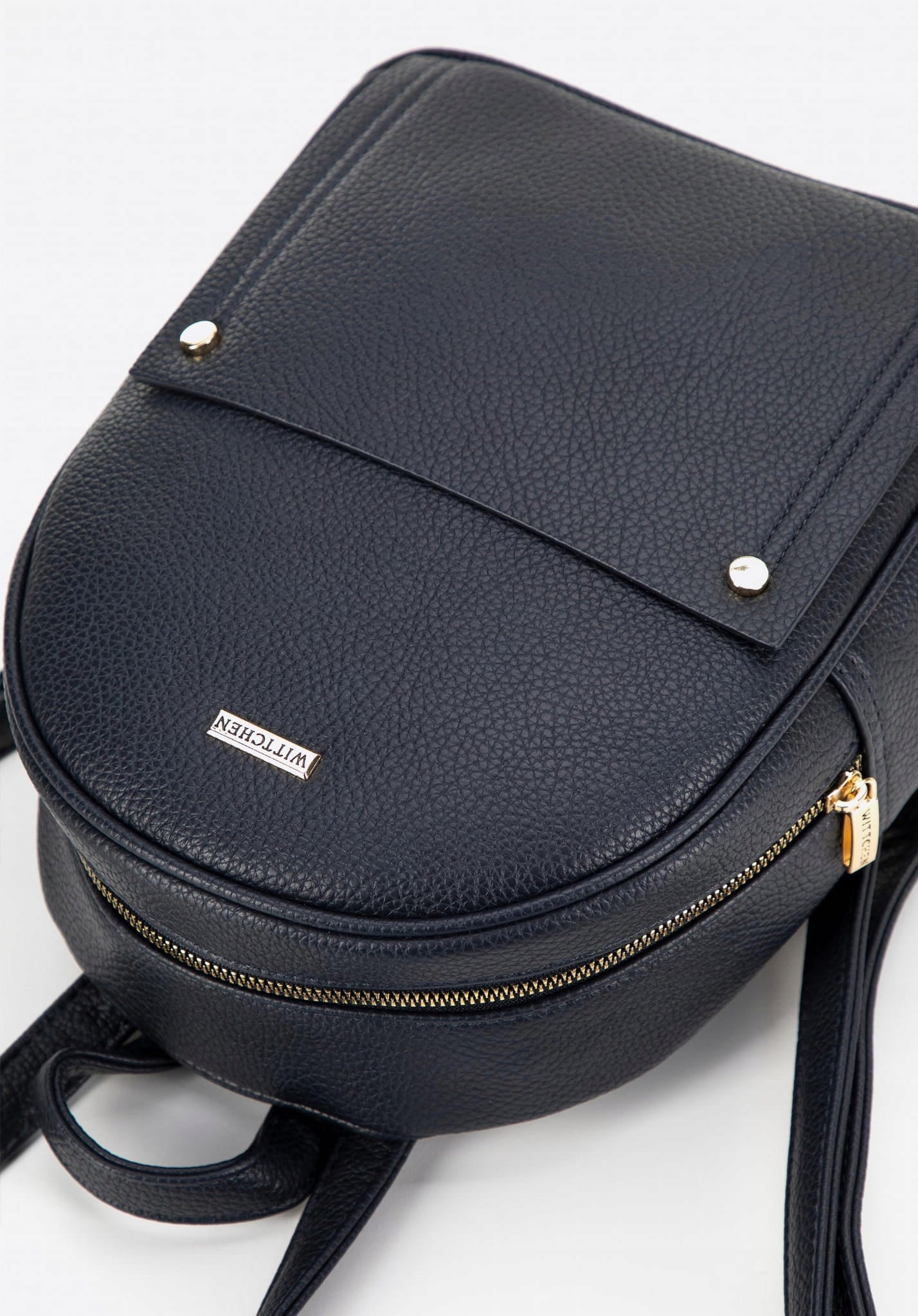 Elegant navy blue eco-leather women's backpack WITTCHEN 29-4Y-603-7 roomy Brand WITTCHEN