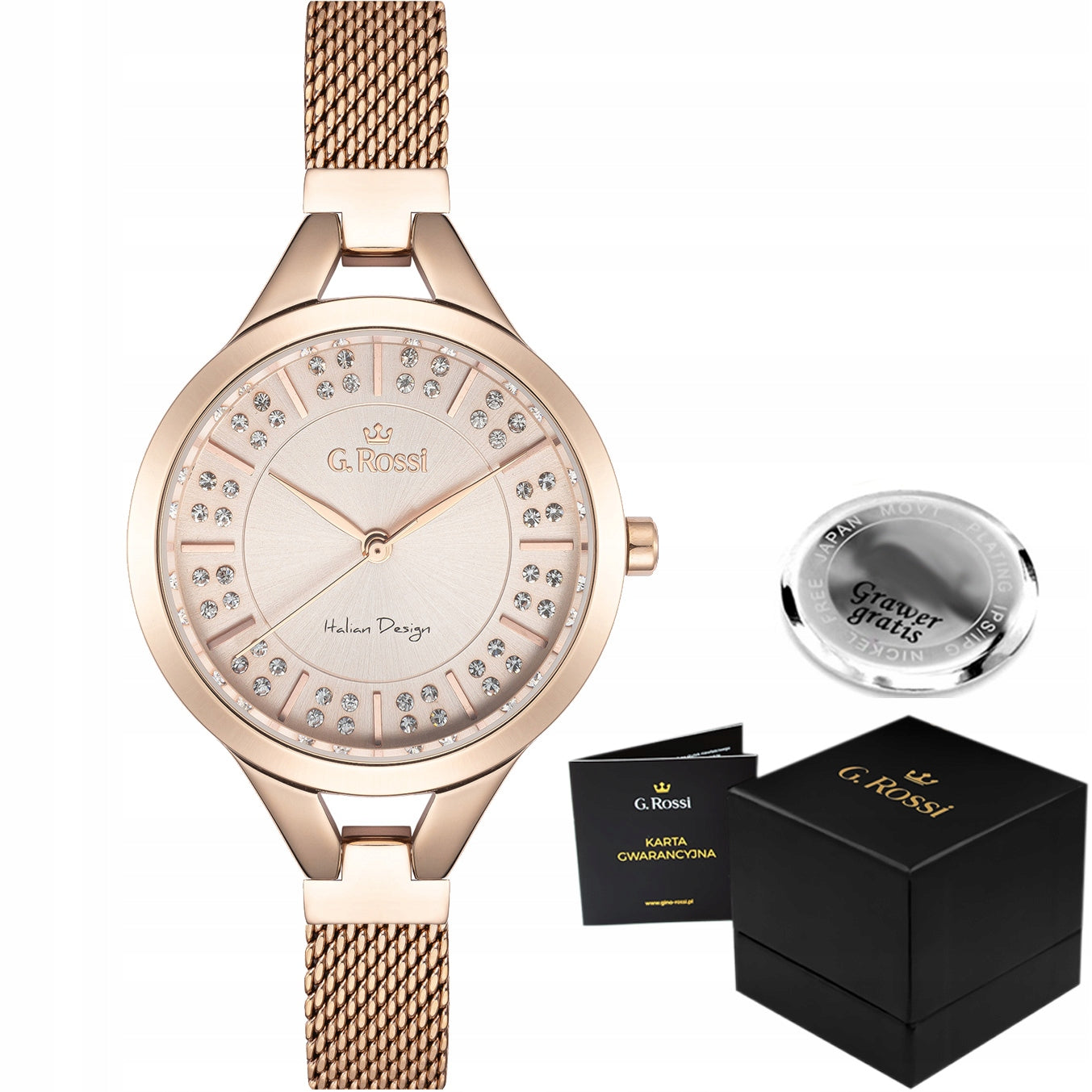 Elegant women's watch G. Rossi LASPEZA mesh BOX
