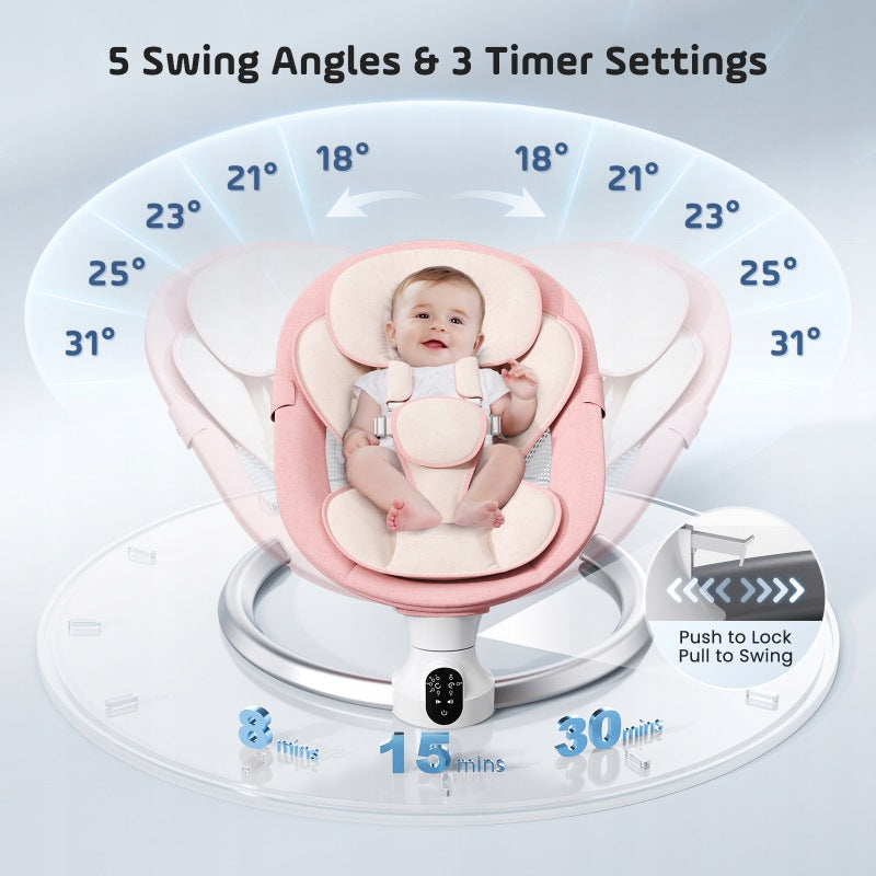 Elektryczna huśtawka dla niemowląt,Bluetooth,5 kątów,pilot,0-6 miesięcy 9kg Manufacturer code 756631836272