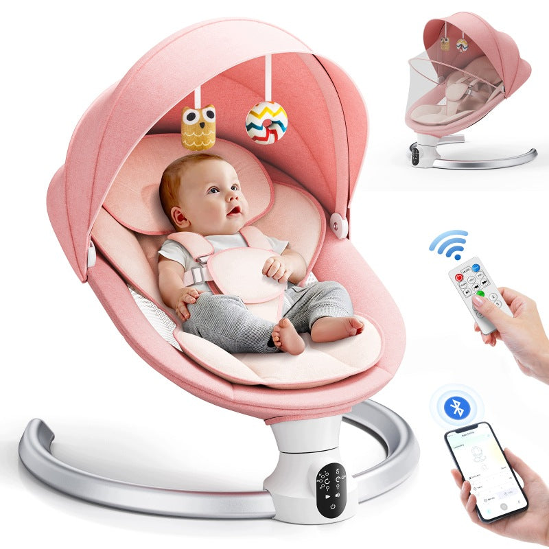 Elektryczna huśtawka dla niemowląt,Bluetooth,5 kątów,pilot,0-6 miesięcy 9kg