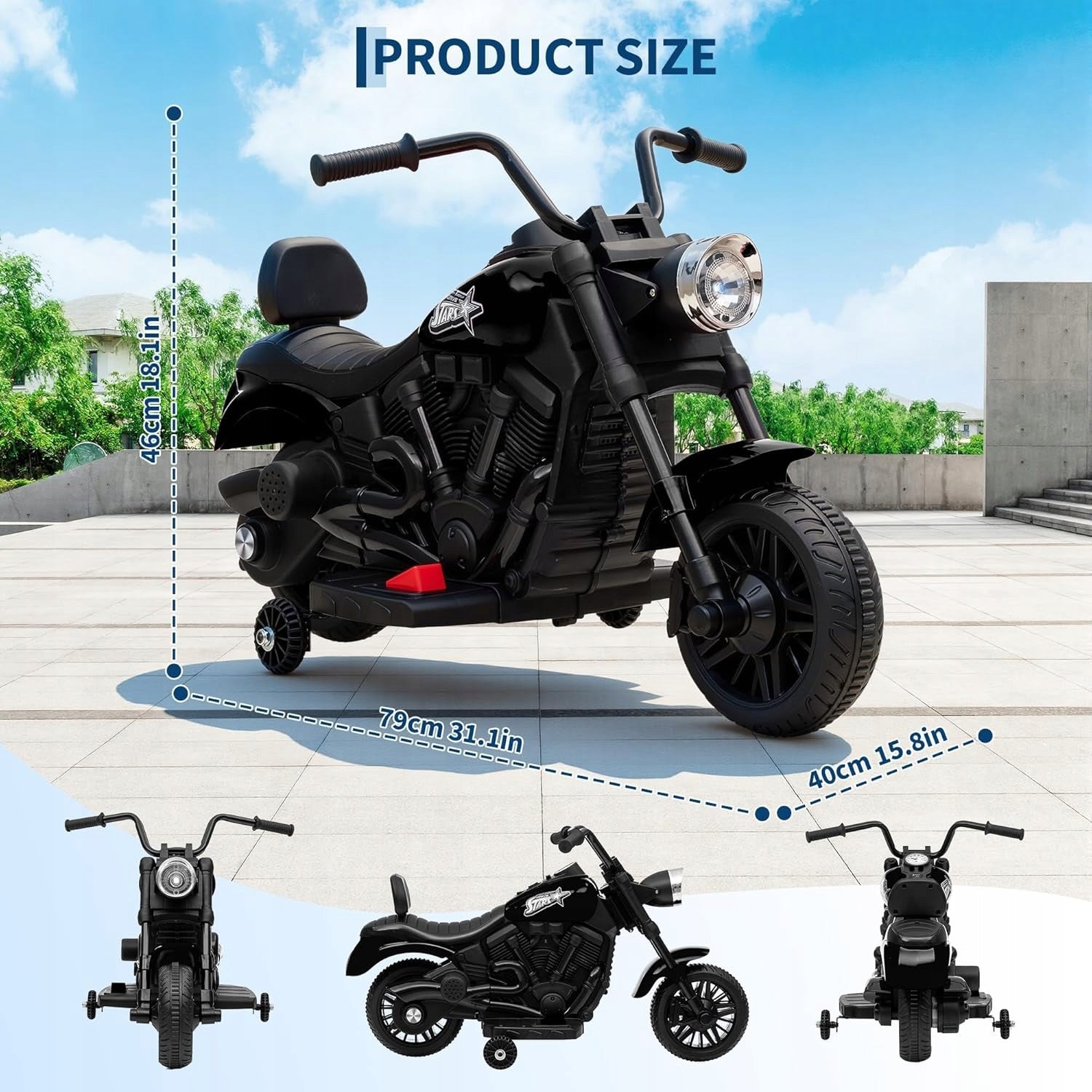 Elektryczny motocykl dla dzieci, 6 V, z muzyką i światłami, Biały Manufacturer code NIKIRENTY