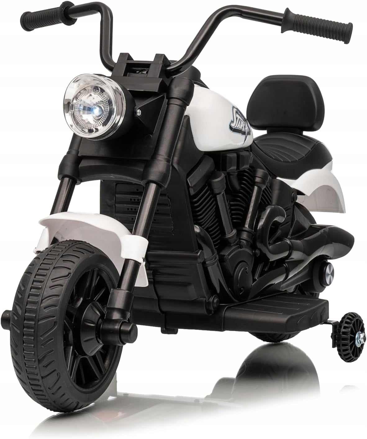 Elektryczny motocykl dla dzieci, 6 V, z muzyką i światłami, Biały