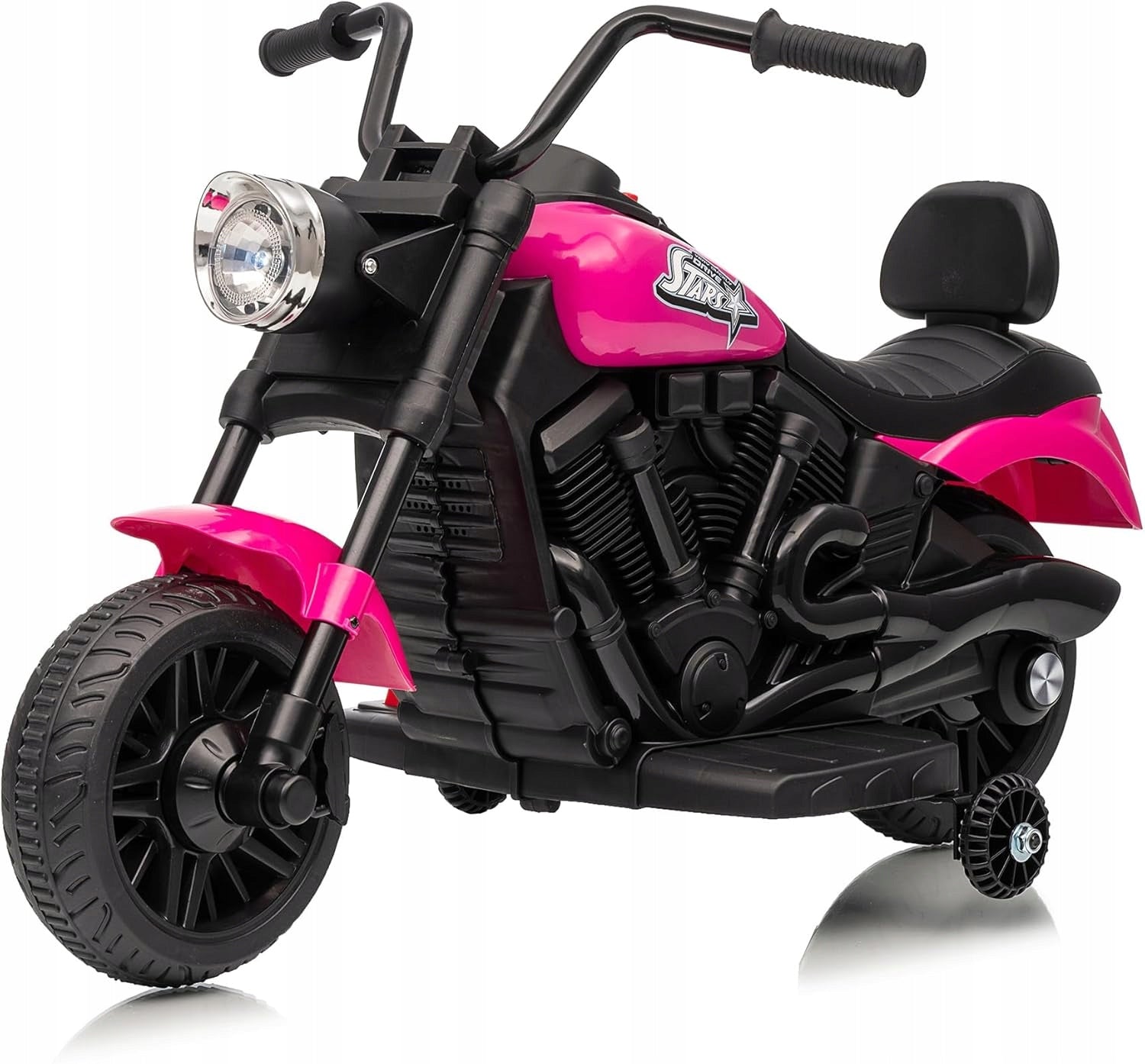 Elektryczny motocykl dla dzieci, 6 V, z muzyką i światłami, Magenta