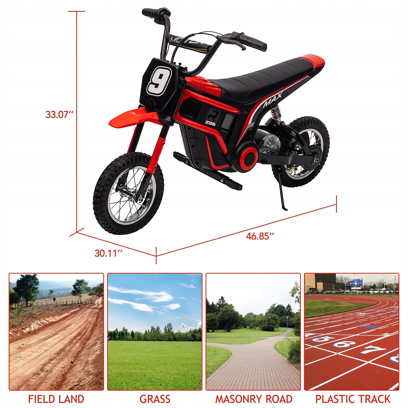 Elektryczny motocykl terenowy 24V 350W dla dzieci 3tryby prędkości 23.2km/h Packaging status original