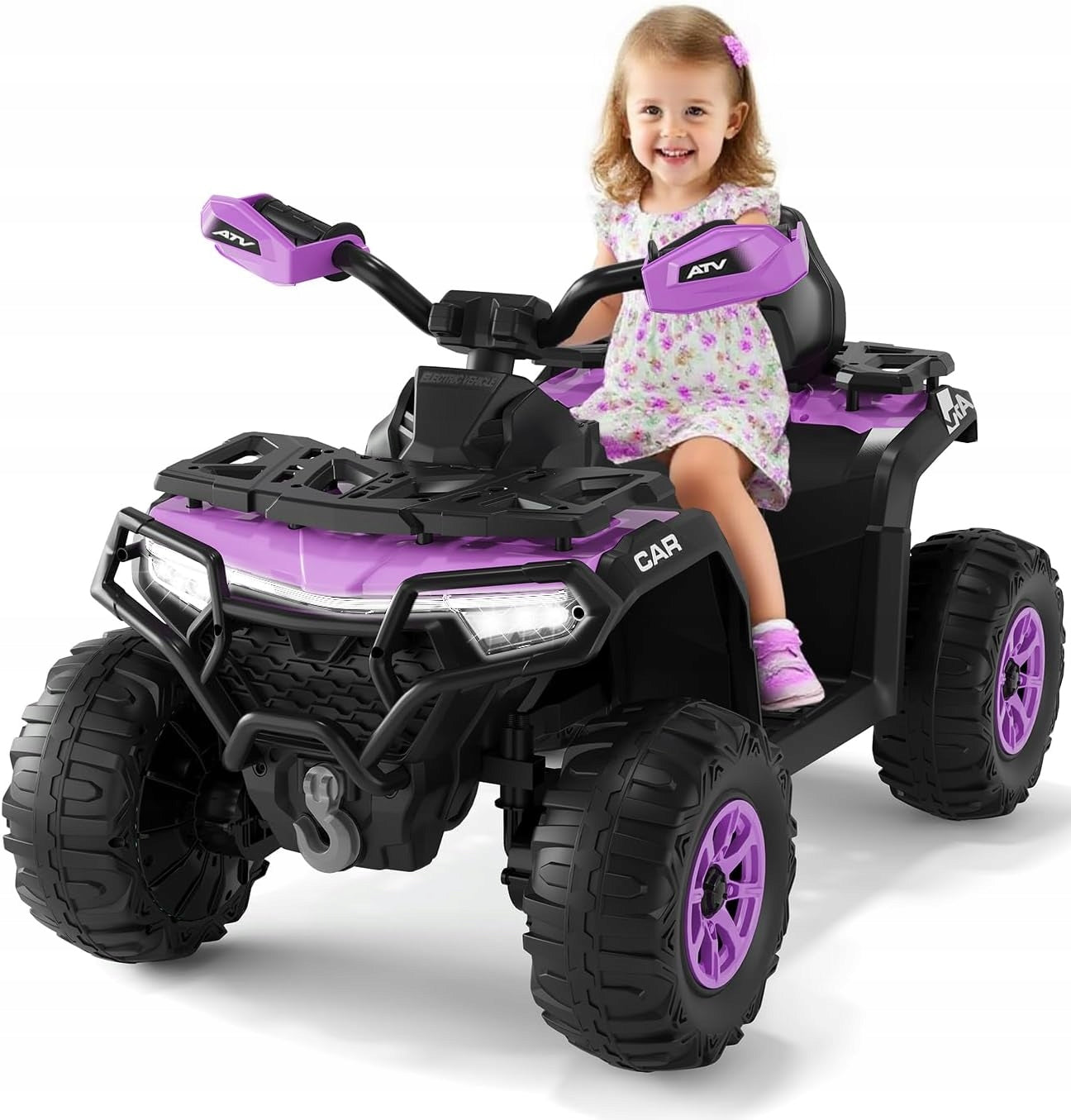 Elektryczny quad dla dzieci z pilotem, odpowiedni dla dzieci od 3lat Fiolet