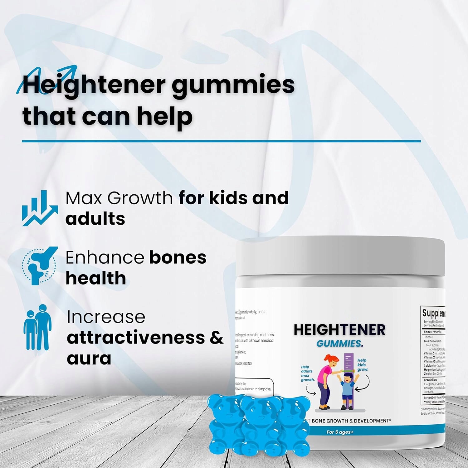 Elevated gummies-natural height increase For Children, L-Arginine 60ct Brand no brand