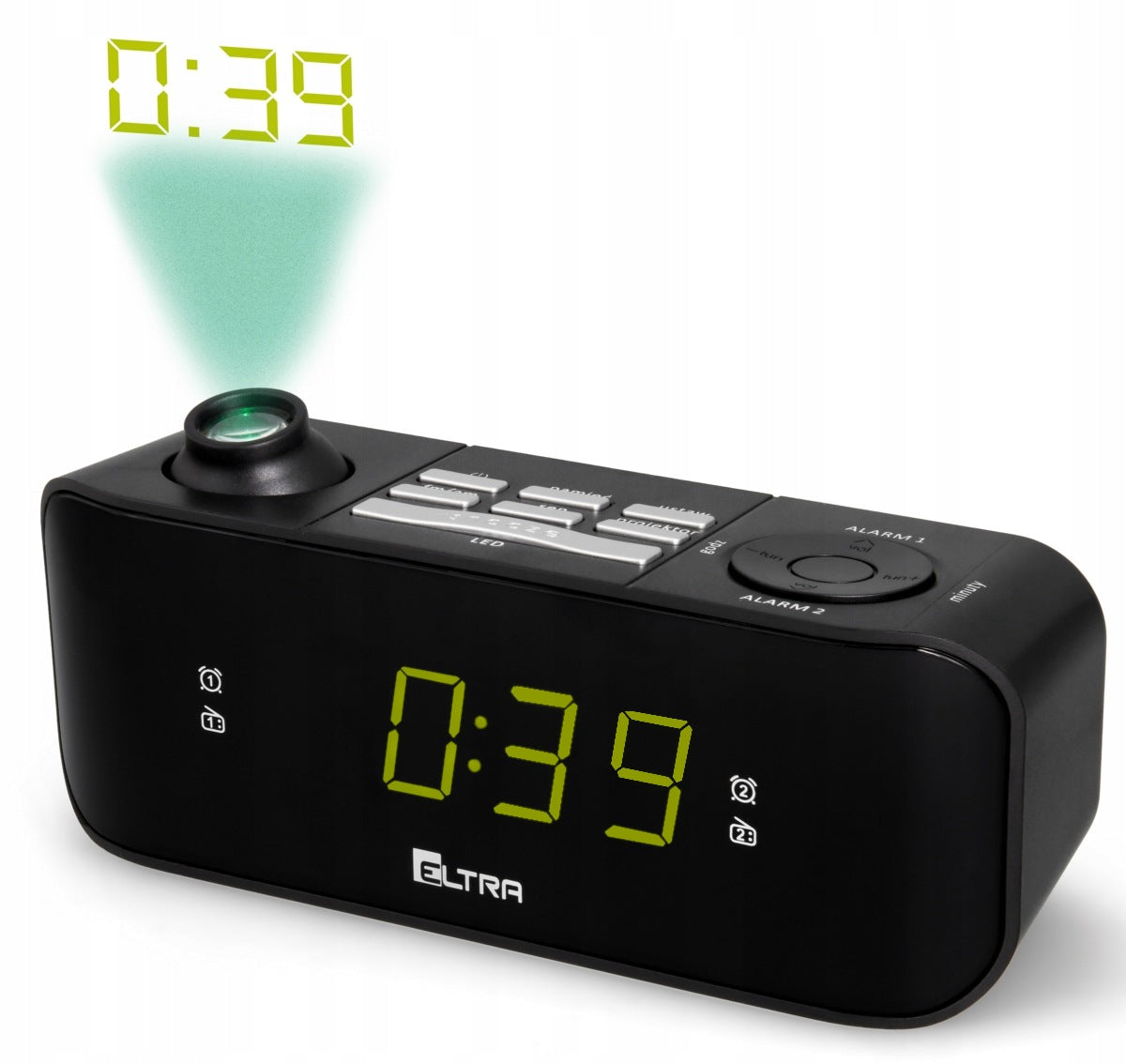 Eltra radio alarm clock Kasia with LED display projector brightness adjustment