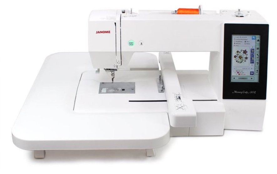 Embroidery machine Janome MC500e + Freebies + Tamborek Re20b 200x280mm Brand Janome