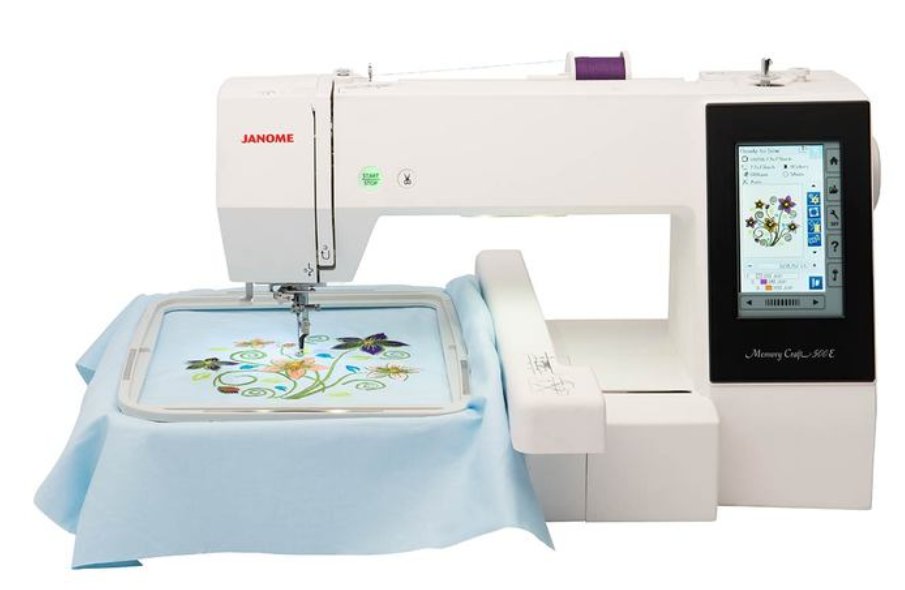 Embroidery machine Janome MC500e + Freebies + Tamborek Re20b 200x280mm Packaging status original