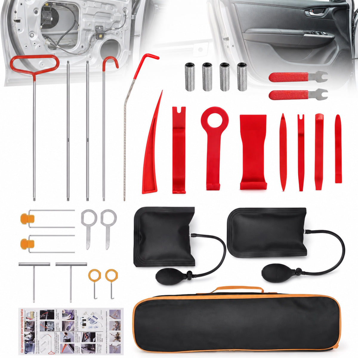 Emergency Car Door Opener Kit with Car Cushions