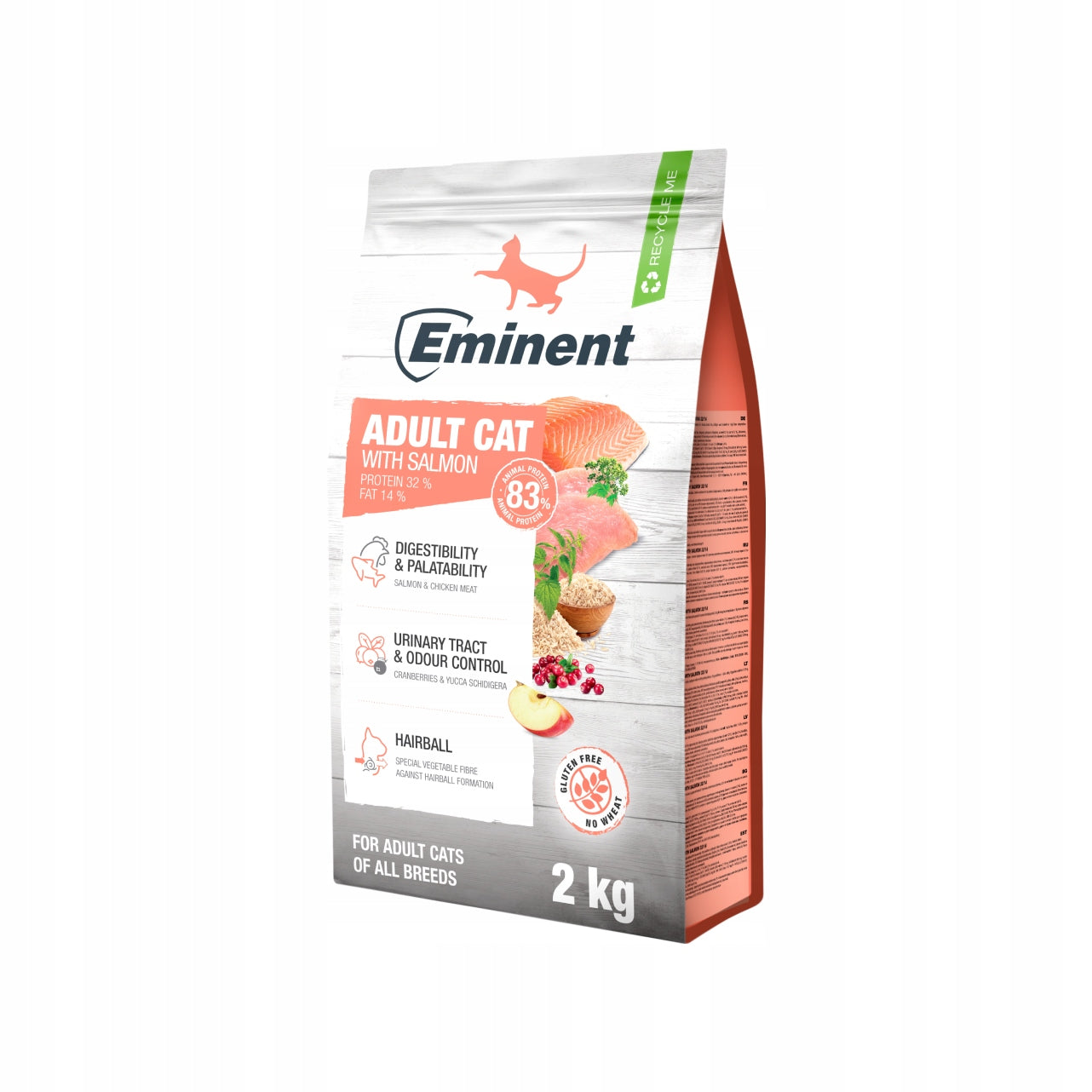 Eminent Cat Adult Salmon Gluten Free Adult Cat Food Salmon 2kg Packaging status original