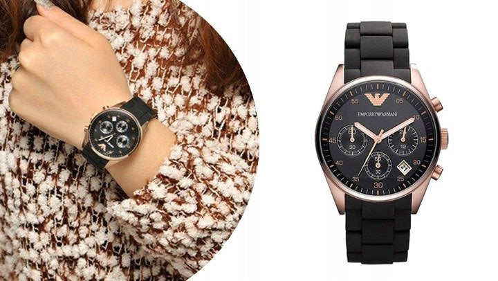 Emporio Armani AR5906 Women's watch Black strap Black dial 39mm + box Manufacturer code AR5906