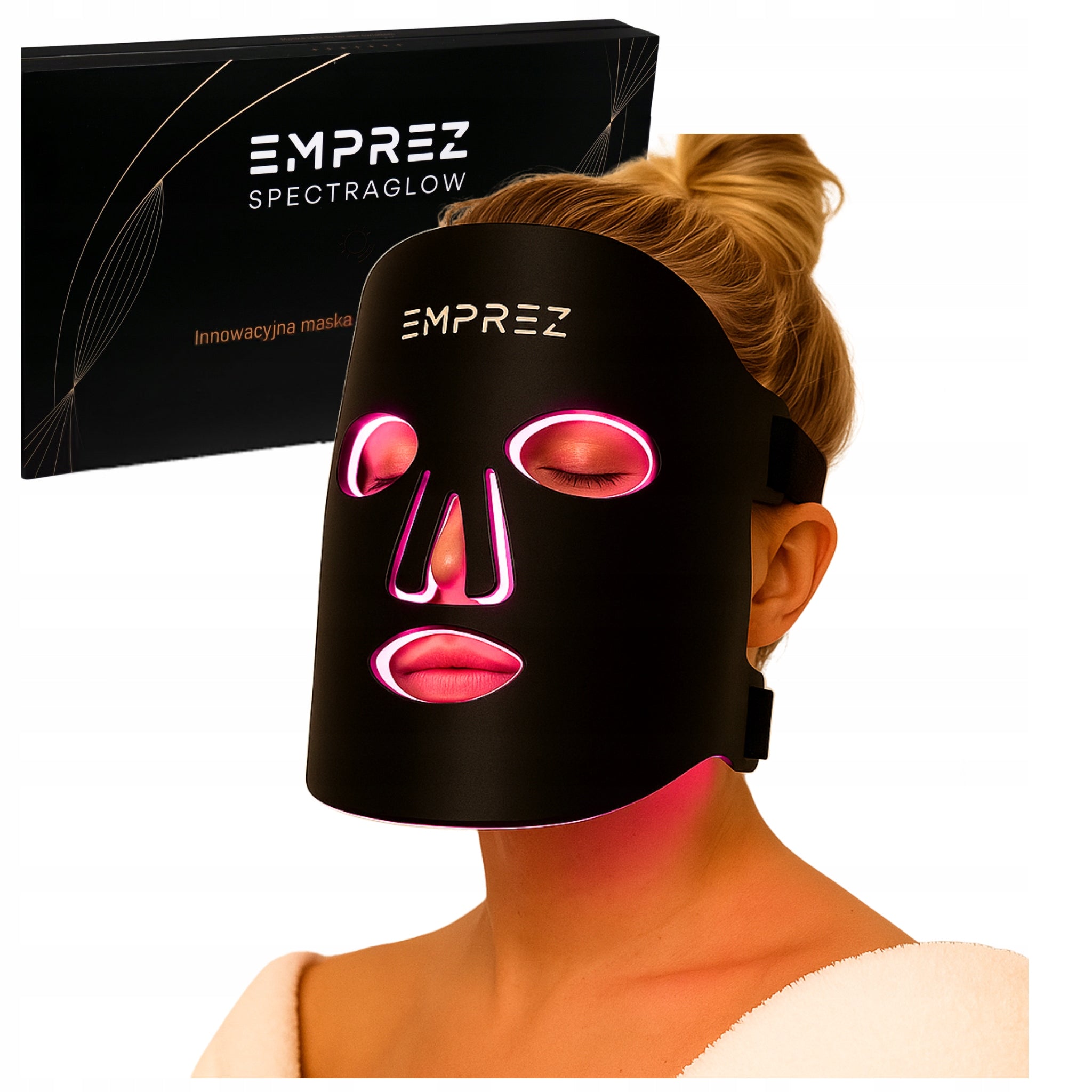 Emprez SpectraGlow POWERFUL LED Photon Mask for Face Anti-Age Polish Brand