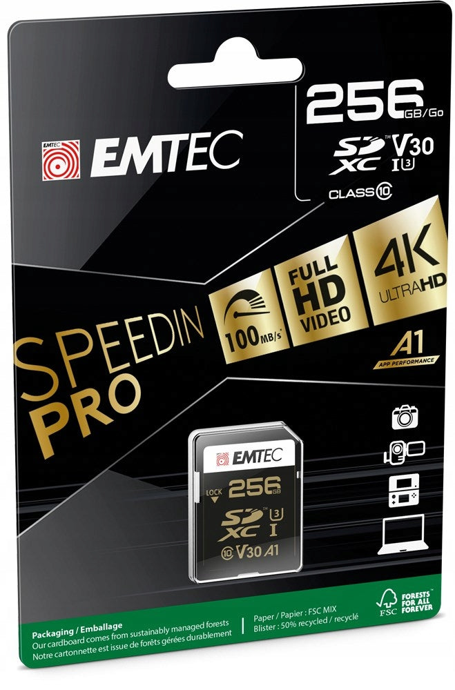 Emtec ECMSD256GXC10SP flash memory 256GB SDXC UHS-I Class 10 Manufacturer Emtec